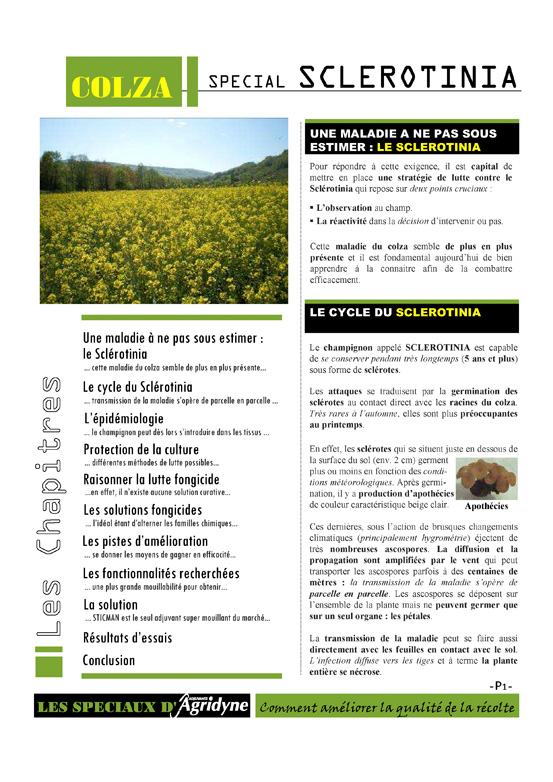 Sp�cial Sclerotinia