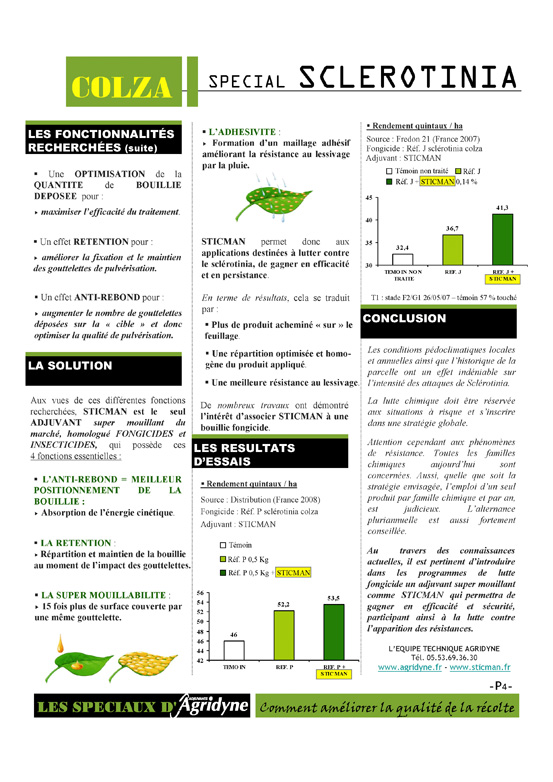 Sp�cial Sclerotinia